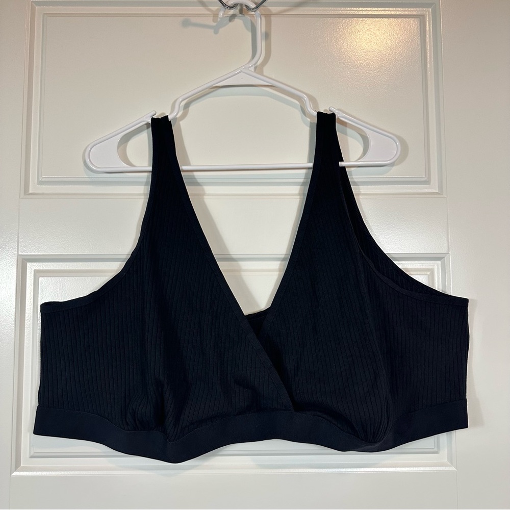 Storq Women’s Classic Ribbed Classic Black Nursing & Sleep Twist Bra Size 8/4X - Picture 6 of 6